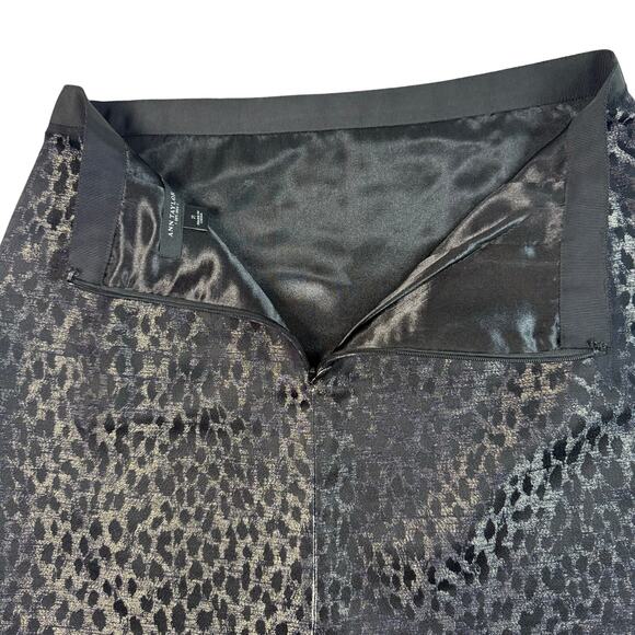 Ann Taylor Leopard Jacquard Mini Skirt Women’s 2 Black Bronze Animal Print - Picture 3 of 8